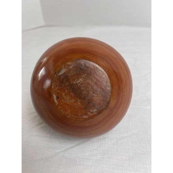 Art Pottery Etched Double Frog Geometric Design Costa Rican Pot Vase Unsigned - Picture 7 of 9